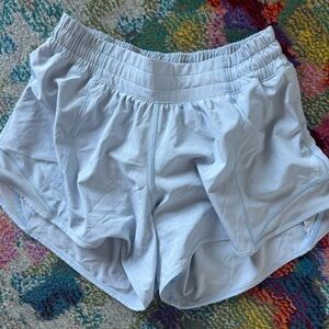 Lululemon Light Blue Hotty Hot Running Shorts - great condition, size 6 tall 4”
